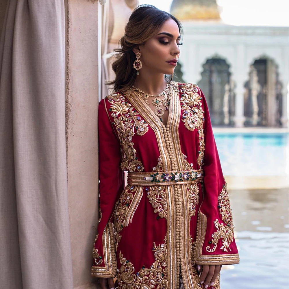 Bbonlinedress марокканское Caftan вечернее платье с бисером ручной работы мусульманское