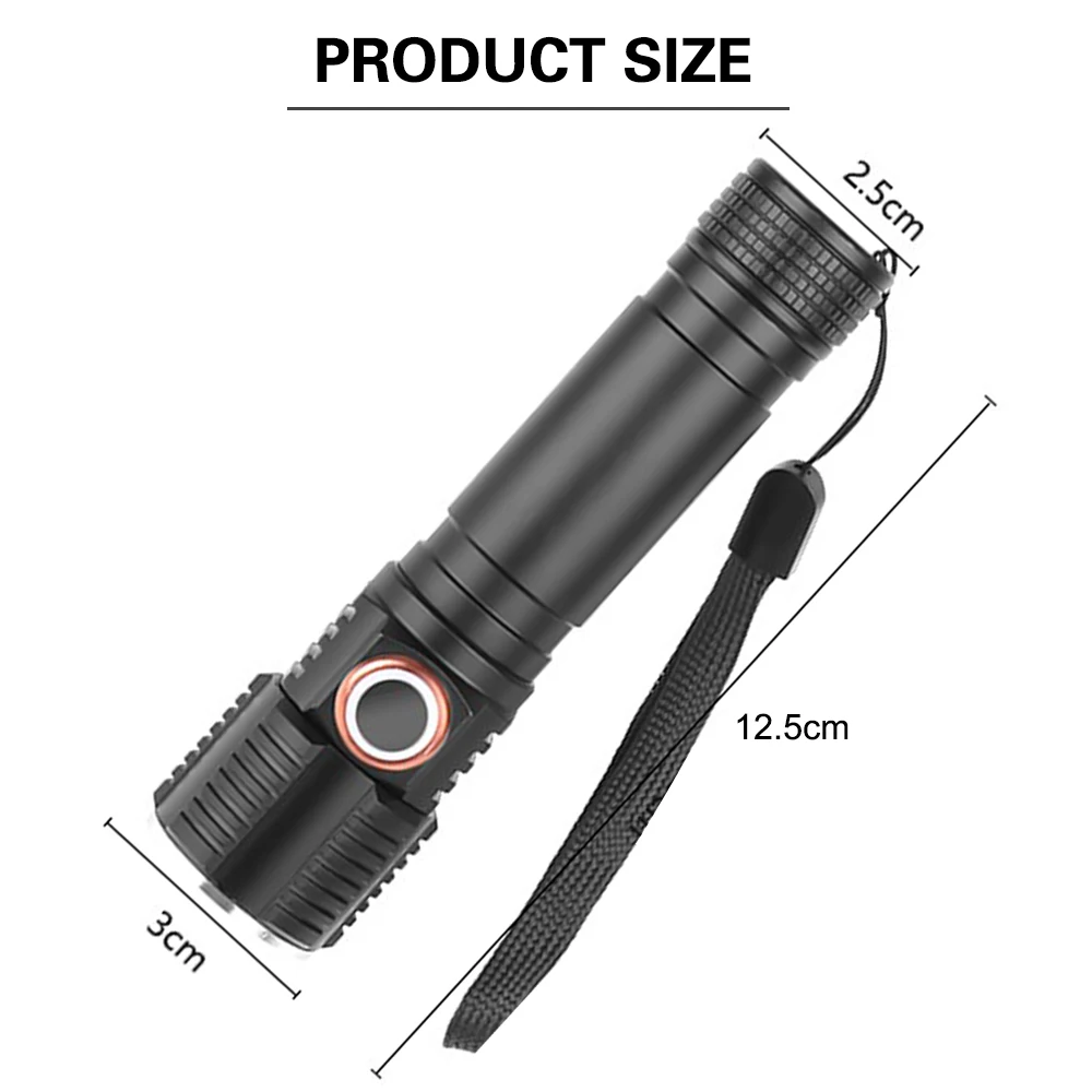 Asafee C18 Мощный T6 светодиодный светильник вспышка лампа Zoom фонарь USB Перезаряжаемый