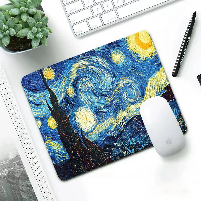 

Van Gogh Small Gaming Mouse Pad Waterproof Work and office Mousepad Gamer Computer Desk Mat Pad Gamer Mouse Mat for PC