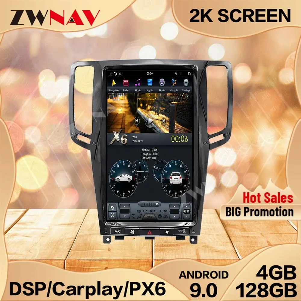 

4+128G Tesla Screen For Infiniti G25/Infiniti G37 2007-2013 2014 2015 Android Multimedia GPS Audio Recorder Radio Navi Stereo