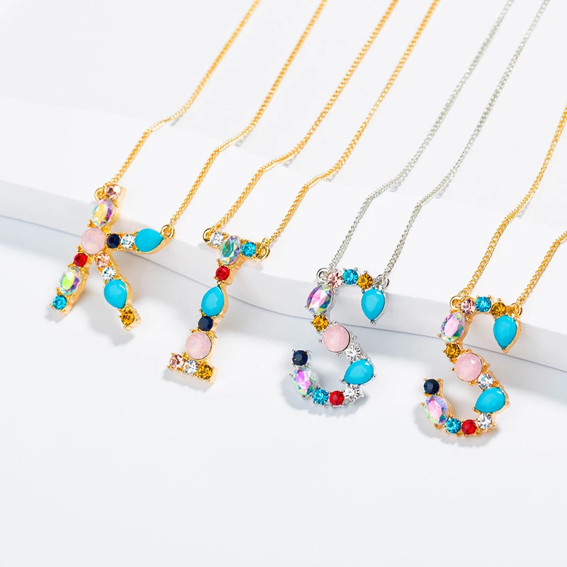 Модное очаровательное многоцветное ожерелье с цифрами 26