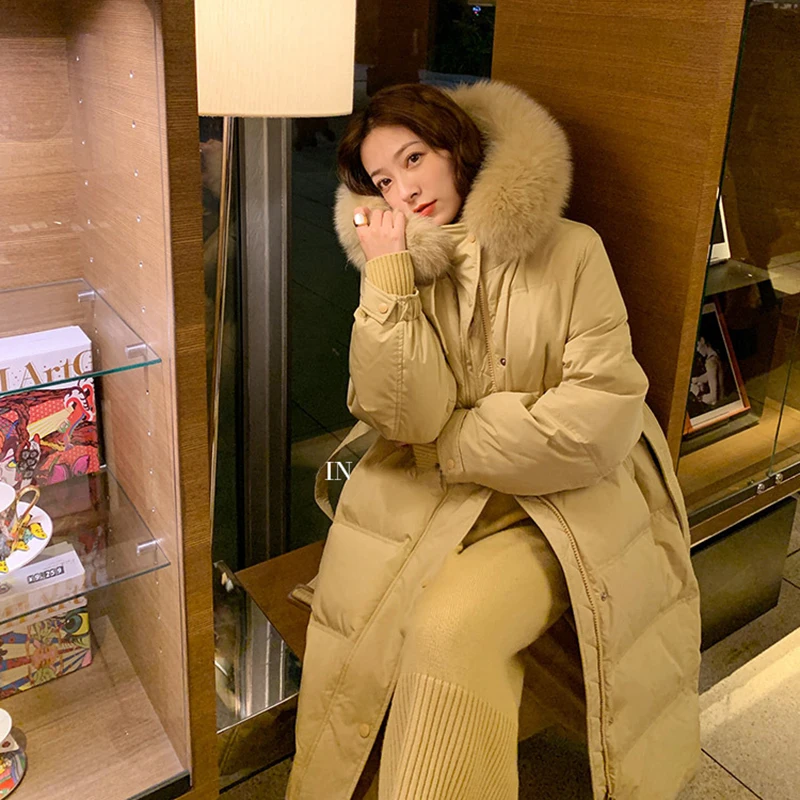 Cotton Parkas Women Fur Collar Loose High Quality Coats 2022 Winter Korean Fashion Elegant Thicken Warm Outwear Female CX2412