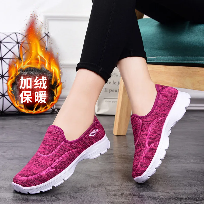 

Cotton Shoes Women 2021 Winter New Plus Velvet Warm Shoes Soft Sole Comfortable Shoes Flat Shoes Women Shoes