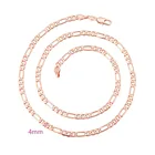 MxGxFam ( 50 см х 4 мм) розовое золото 585 пробы Фигаро 3:1 ожерелье для женщин мужчин модные ювелирные изделия XP