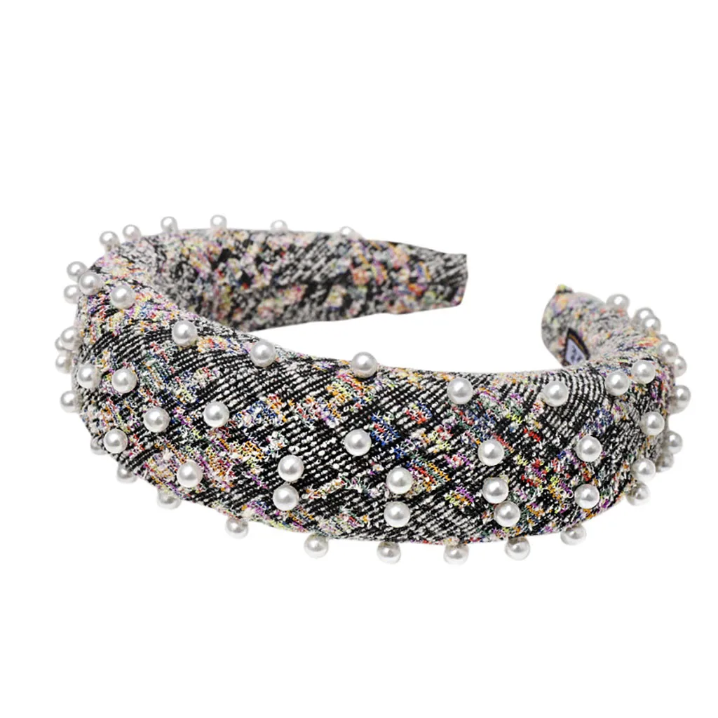 

Simple Sweet Pearl Wide Border Hair Band Fashion Womens Wash Face Hair Band