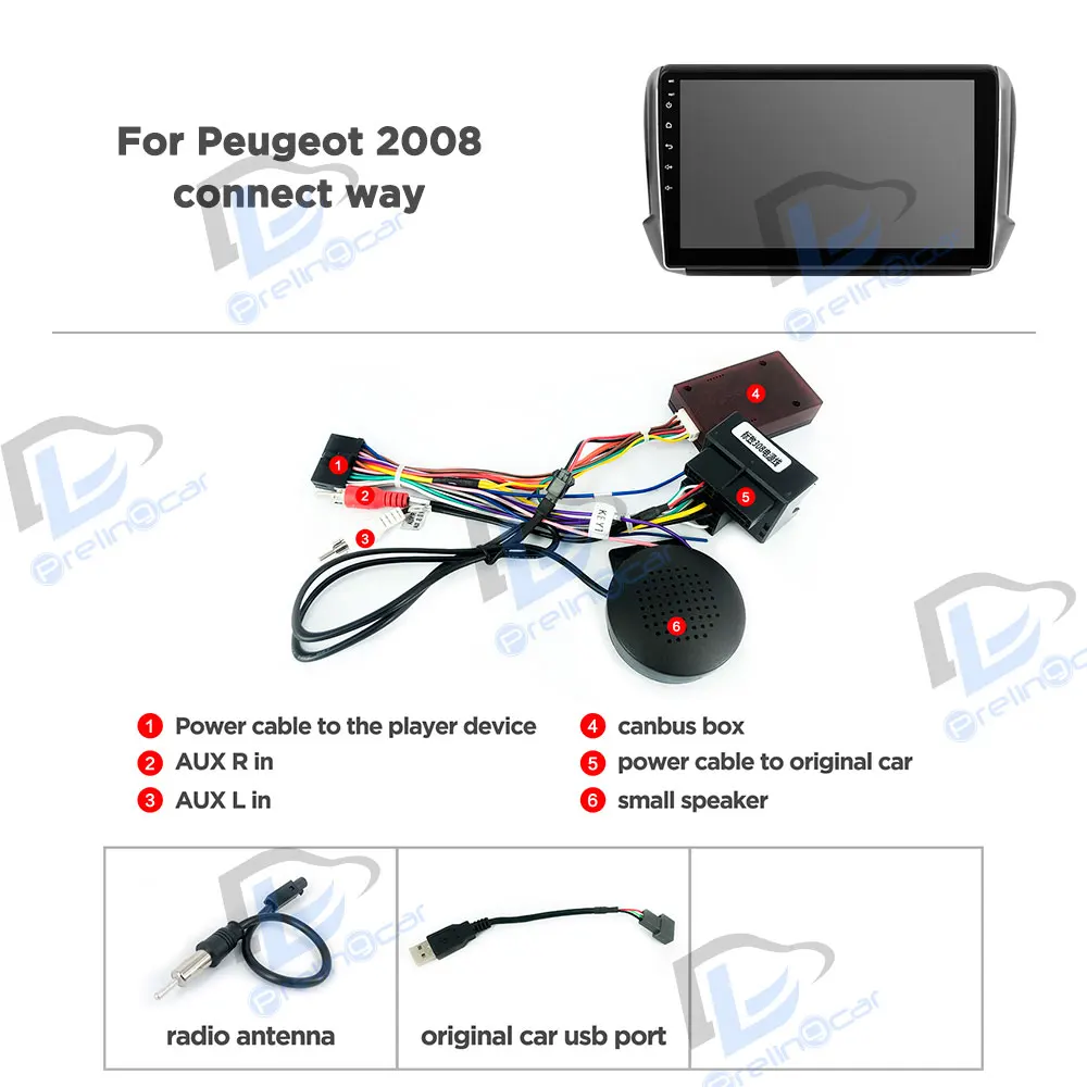 4G LTE wifi Android 9,0 Автомобильный gps Мультимедиа Видео Радио плеер в тире для peugeot 2008- лет Навигация стерео