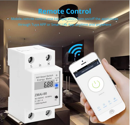 Цифровой измеритель мощности 5(60) Wi Fi кВтч|Измерители энергии| |