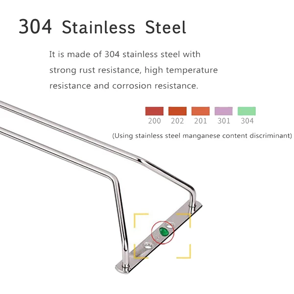 

17-Inch Stainless Steel Wine Glass Rack,Under Cabinet Organizer,Goblet Holder,Hanging Stemware Holder for Kitchen,2 Pcs