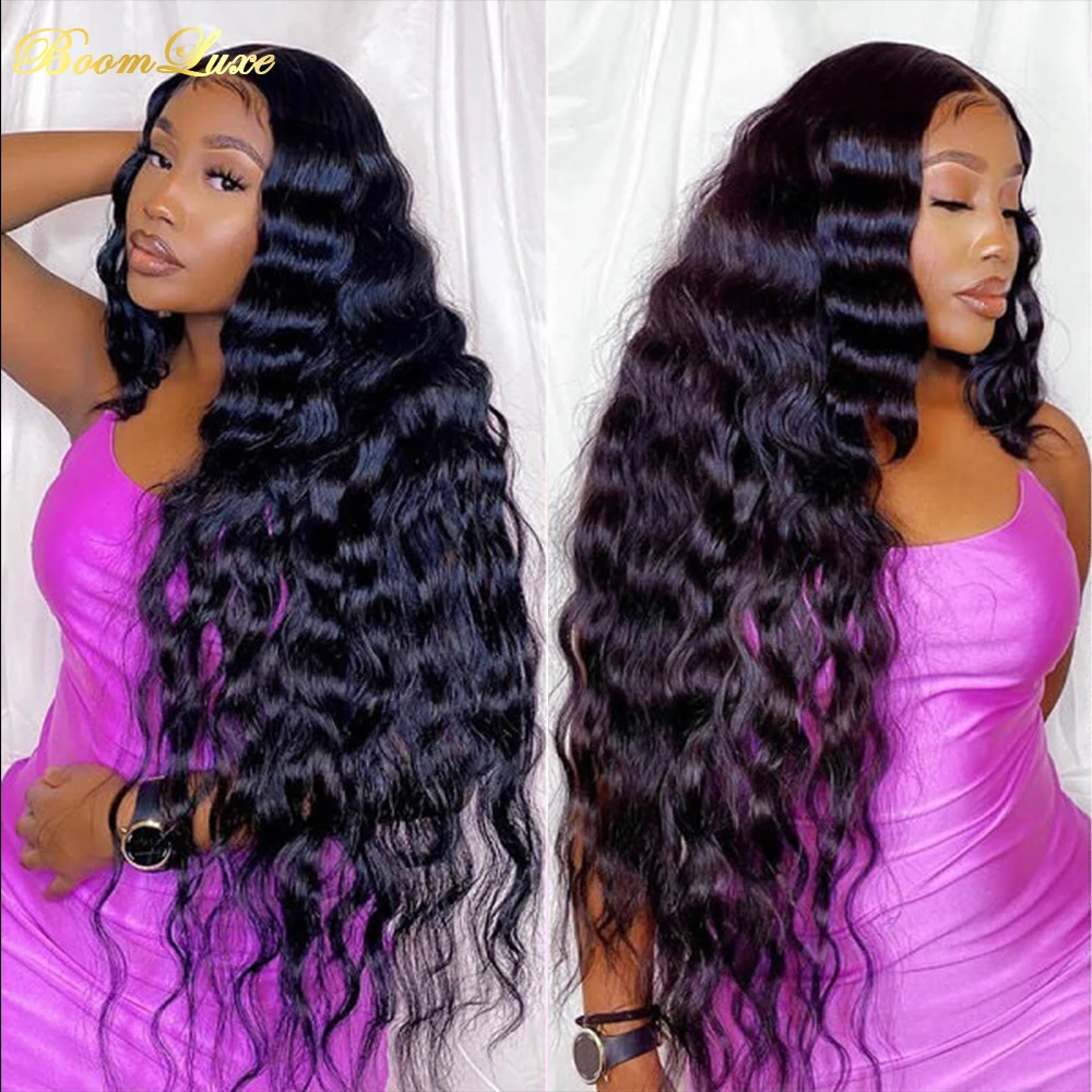 

13x4 Lace Front Black Deep Wave Wig 9A Brazilian Viking Hair with Hairline
