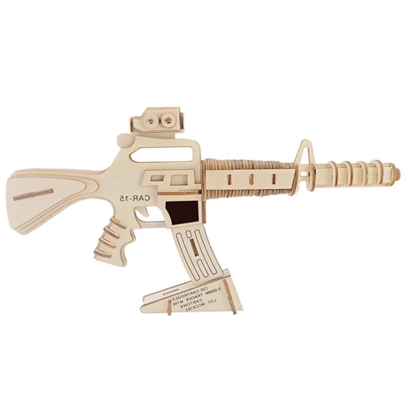 3D Деревянный пистолет головоломка карбин 15 Строительная модель DIY головоломки