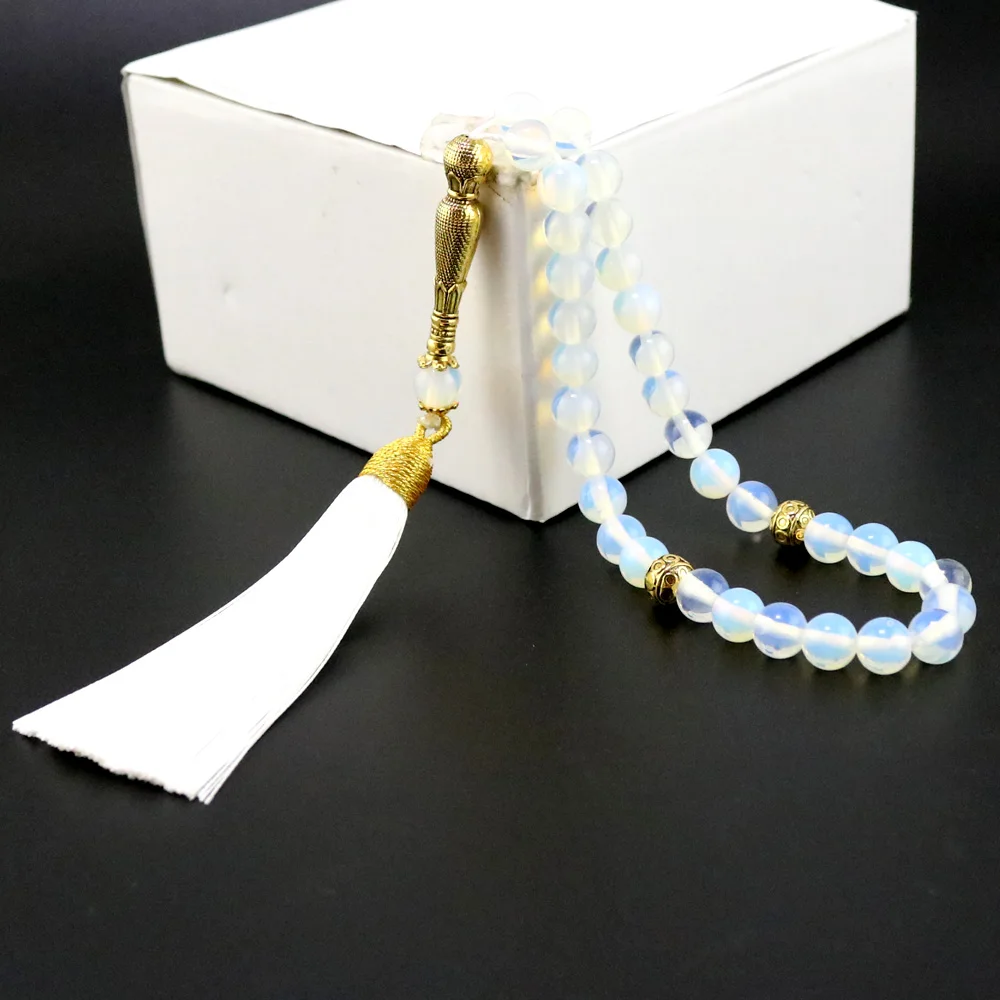 

Новое поступление, золотые аксессуары с опаловым камнем, женский браслет Tasbih 33 66 99 с бусинами, мусульманский браслет Misbaha для девушек, подаро...