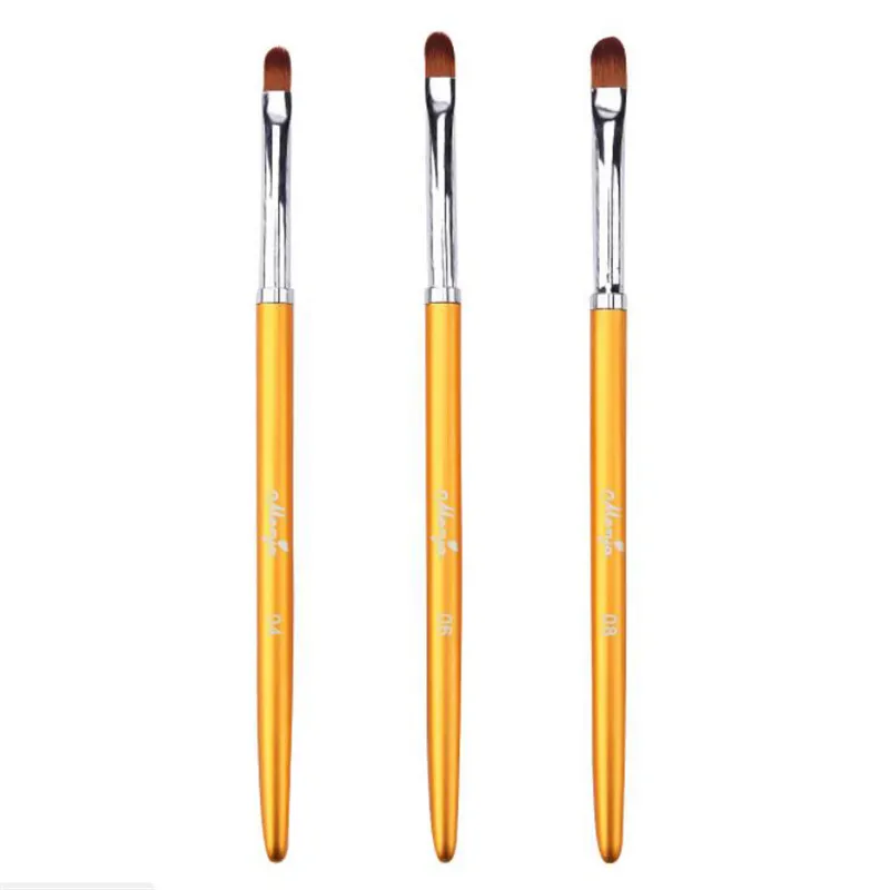 

3pcs Nail Art Metal Handle Acrylic UV Gel Extension Builder Petal Flower Painting Drawing Brush Manicure Tools