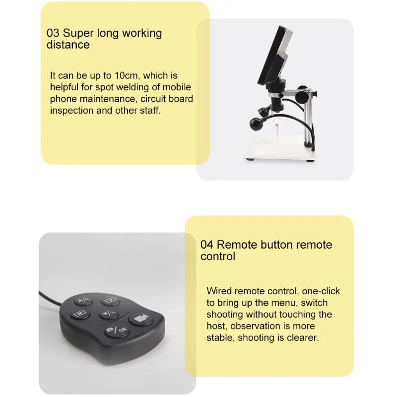 

1200X 7 inch Digital Microscope Magnifier for Repair Soldering with wire control C90A