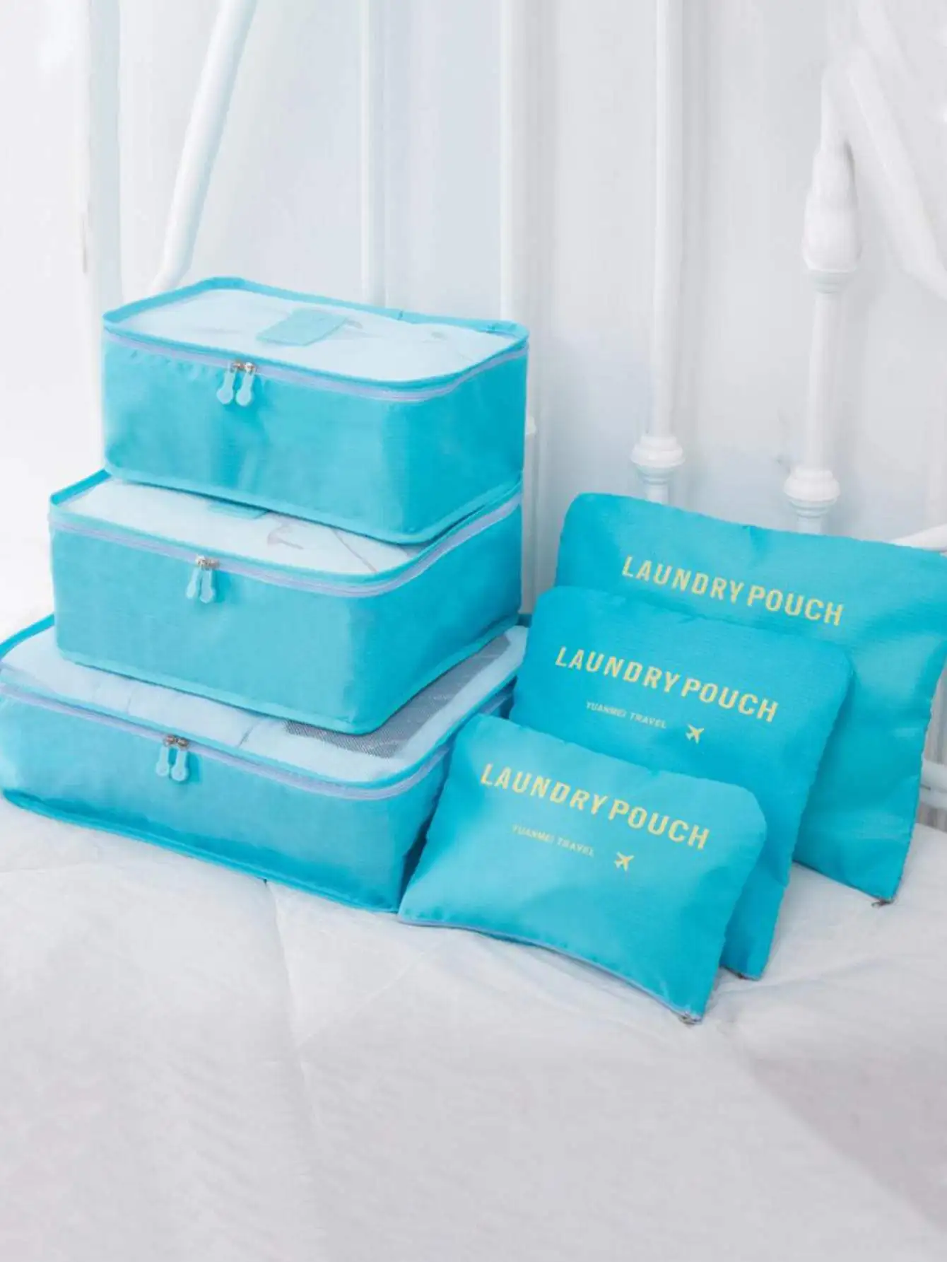 

6pcs Travel Packing Bag one-size Blue 6 piece Yes Travel Storage Oxford 100% OxfordTravel Packing Cubes