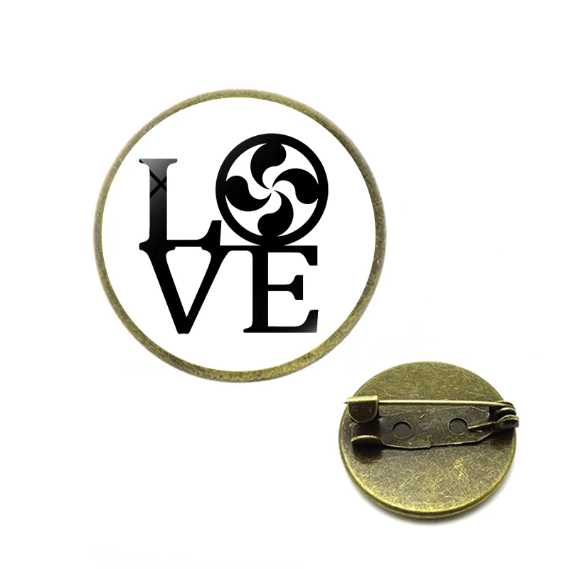 Lauburu баскский крест Броши Знак Круглый амулет-талисман логотип булавки ювелирных