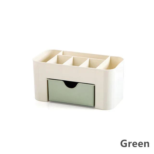 Green C Органайзер для макияжа, пластиковая коробка для хранения, контейнер для украшений, чехол для макияжа, органайзер для косметики, Офисная коробка, органайзер для макияжа - Цвет: Green C