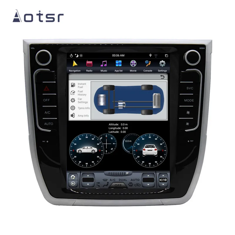 Автомобильный DVD плеер Aotsr Tesla с вертикальным экраном 10 4 дюйма Android 8 1 GPS навигацией