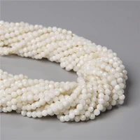natural 234mm faceted white freshwater shell beads shiny loose small spacer bead for women jewelry making accessory wholesale