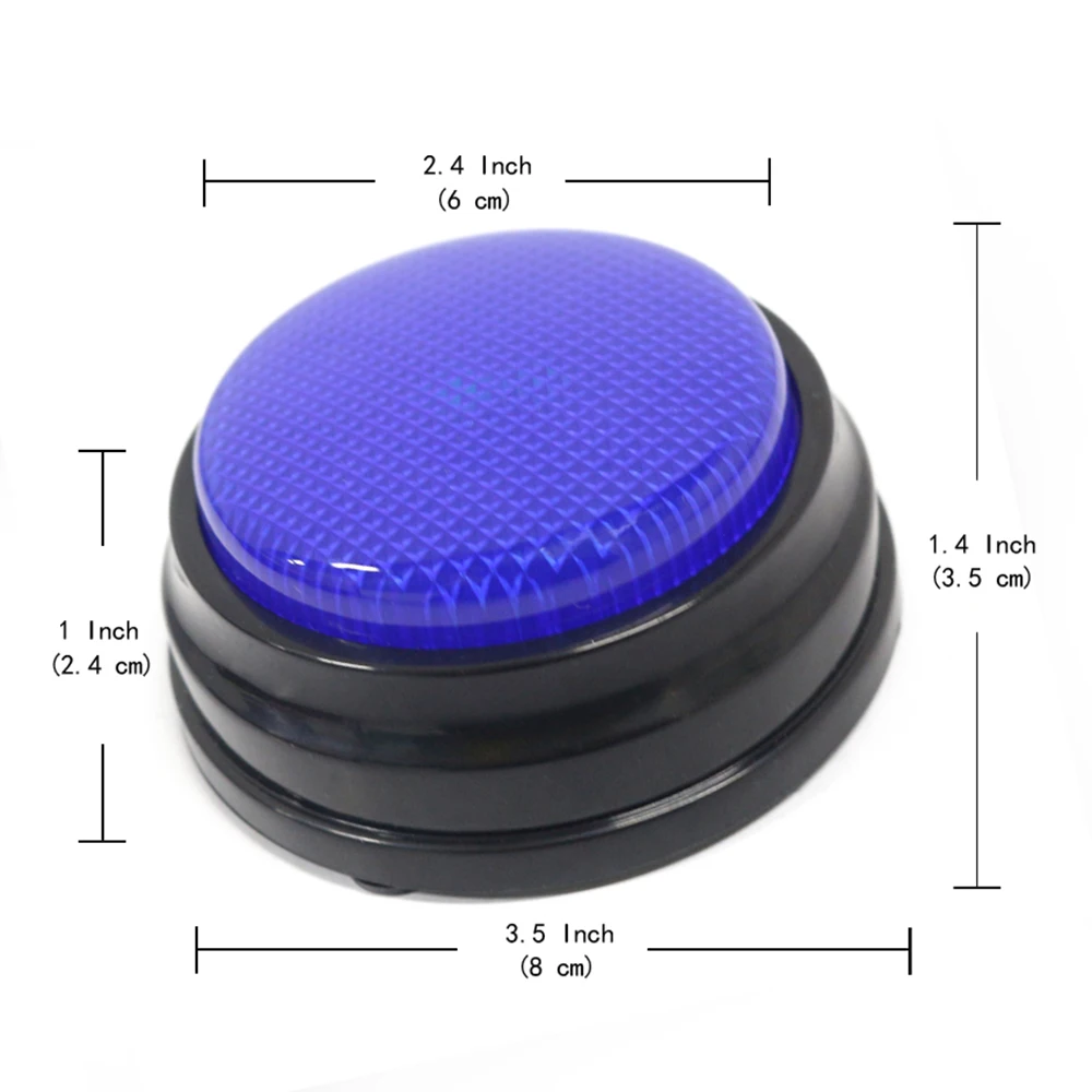 

Recordable Talking Button with LED Function Learning Resources Answer Buzzers Alarm Button Voice Recorder Interactive Toy