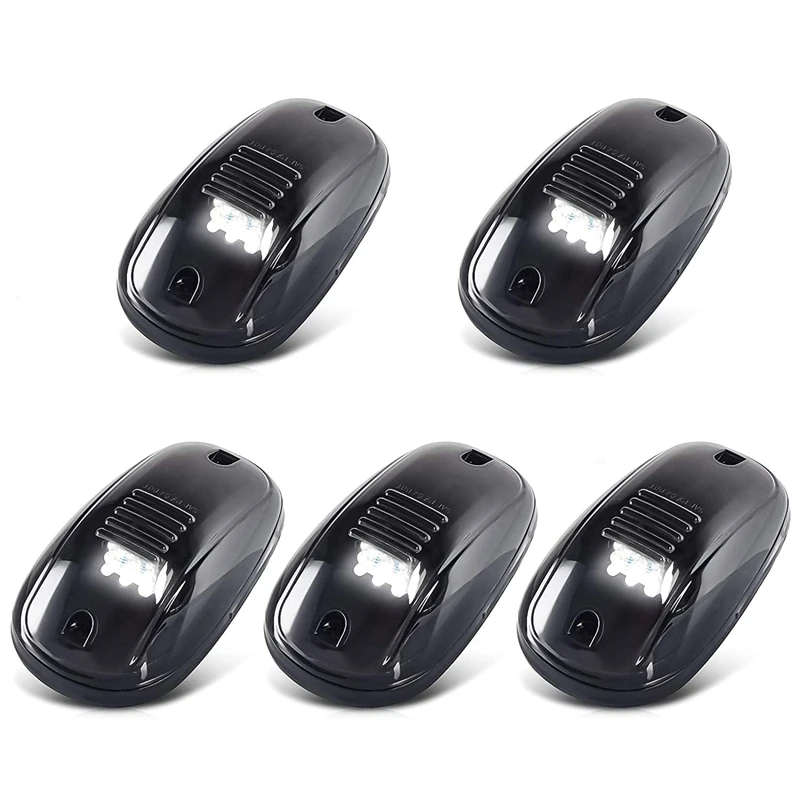 

9 LED White Cab Roof Top Marker Running Clearance Light for Ford Dodge Ram Toyota Trucks SUV POV Pickup, Black 5 PCS