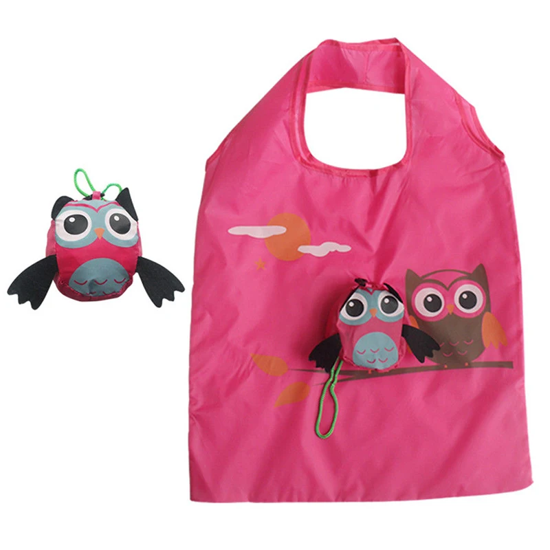 

Cute Animal Owl Shape Foldable Shopping Bag Reusable Tote Bag Portable Travel Shoulder Bag Folding Storage Bags Home Organizator