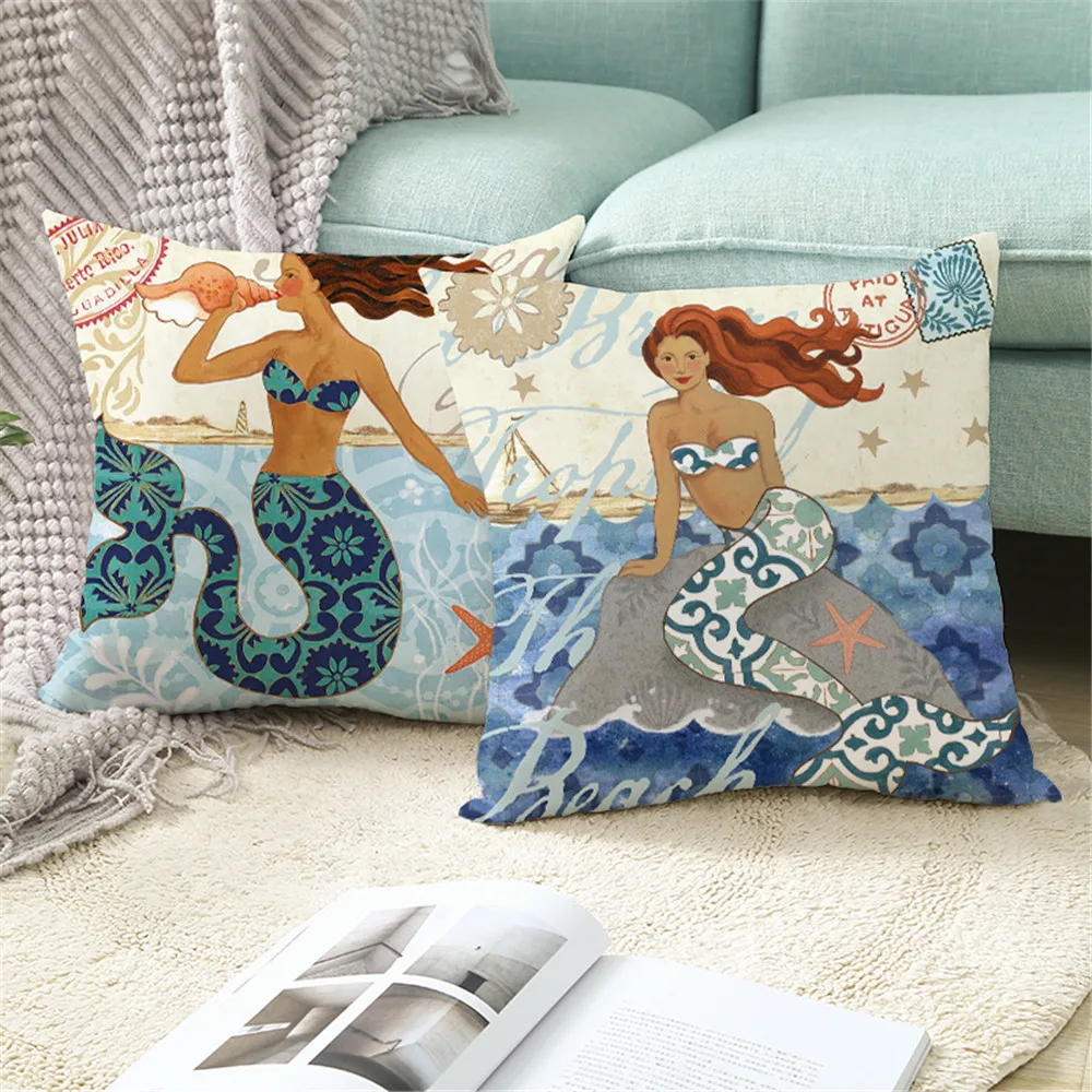

Custom Marine Life Pillowcases Decorative Sofa Room Bed Pillow Cover Home Car Cute Cushion Case 45*45cm(One Side) TPR030