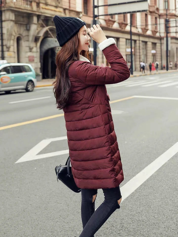 2019 Женское зимнее теплое пальто плюс размер однотонная хлопковая куртка женская