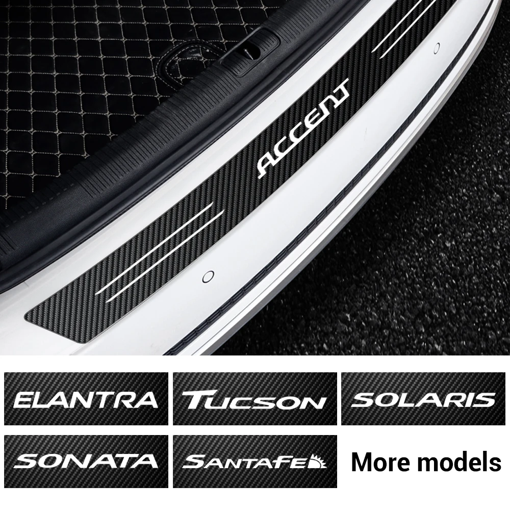 

Car Rear Bumper Trunk Protection Sticker for Hyundai i20 Accent Santafe Elantra Solaris Tucson Sonata Genesis Veloster Azera GDI