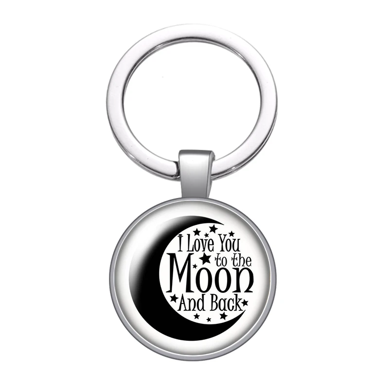 Брелок i love you to the moon and back glass с кабошоном автомобильный брелок для ключей кольцо