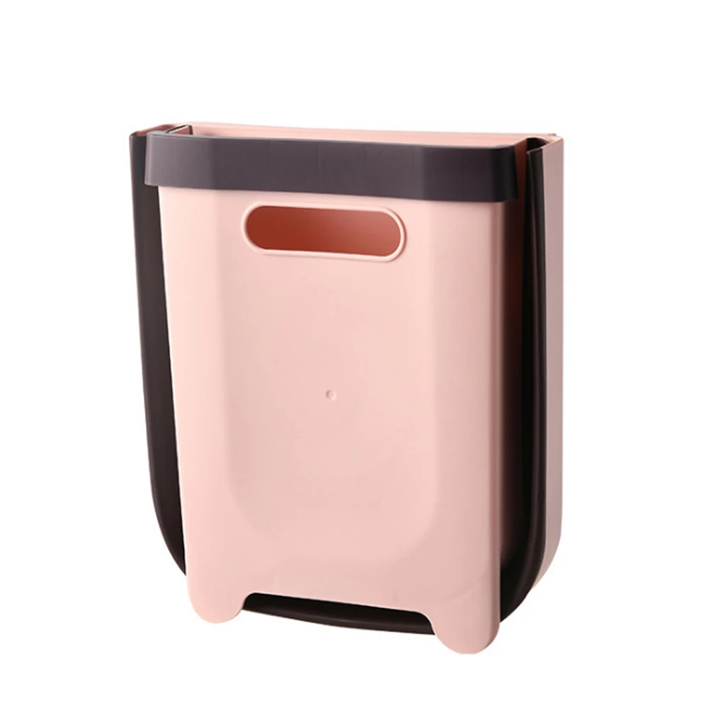 

HPDEAR Kitchen Trash Can 1.2-2.4 Gal, Plastic Folding Trash Can, Can Be Installed on Cabinet Door, Save Space