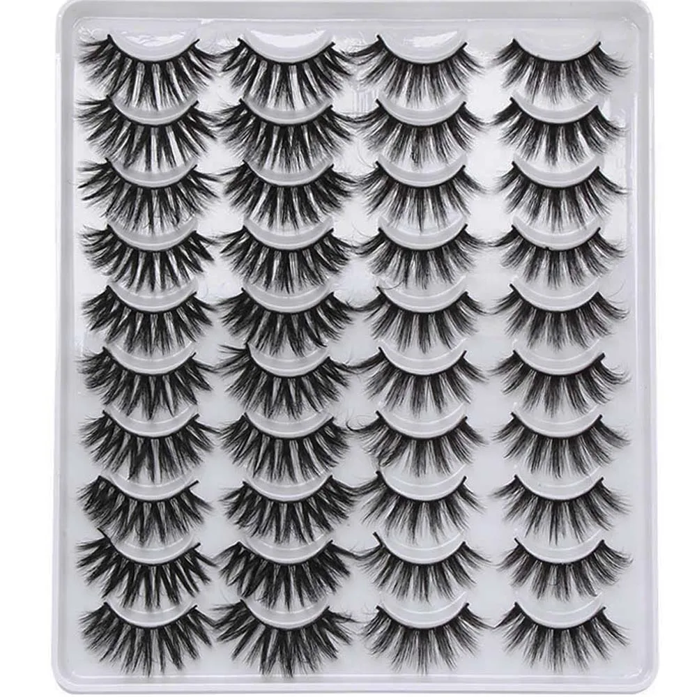 

20 Pairs 3D Faux Mink False Eyelashes Mixed Styles Natural Wispy Criss-cross Fluffy Eyelash Soft Handmade Lashes Cruelty-free