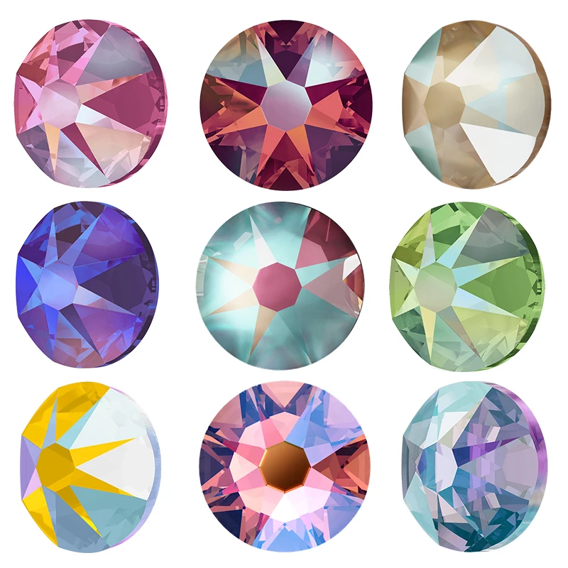 Стразы без горячей фиксации SS30 всех цветов 2088 разрезов граней 8 больших маленьких