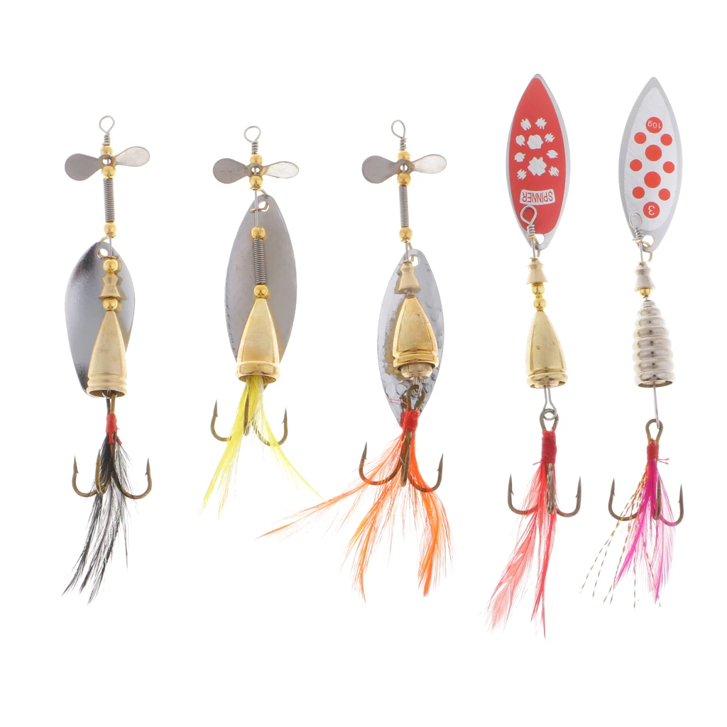 5 шт. тяжелая металлическая жесткая приманка ложка рыболовная Спиннербейт окунь