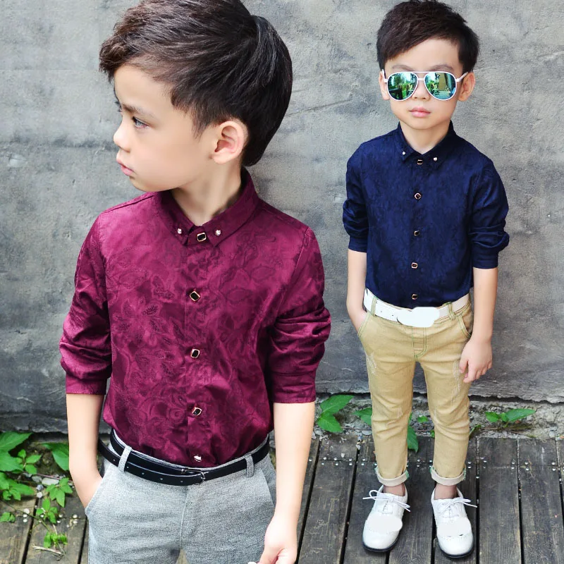 Детские рубашки Рубашки для мальчиков Сезон весна осень Рубашка с длинными