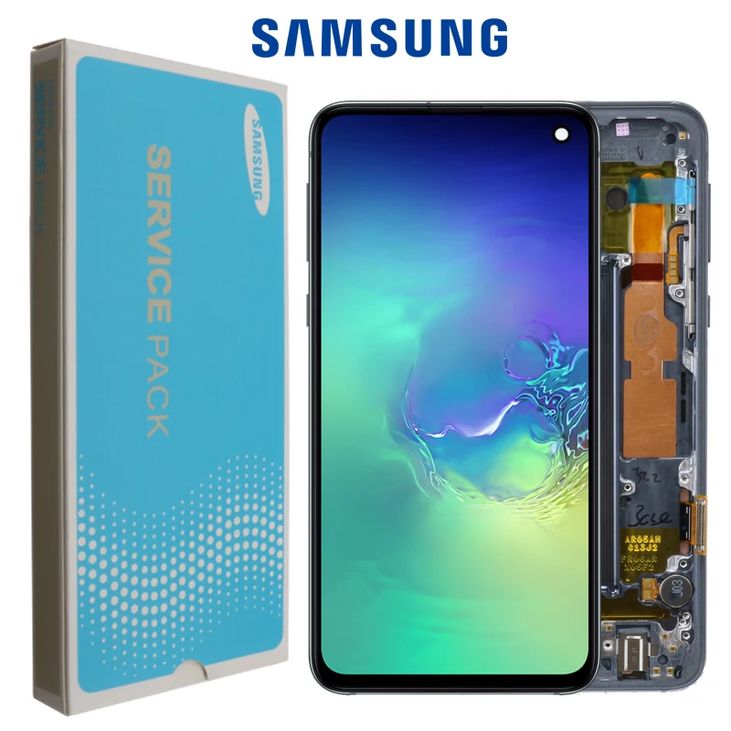 

100% Оригинальный AMOLED с рамкой для SAMSUNG Galaxy S10E G970F/DS G970U G970W SM-G9700 дисплей сенсорный экран дигитайзер Замена