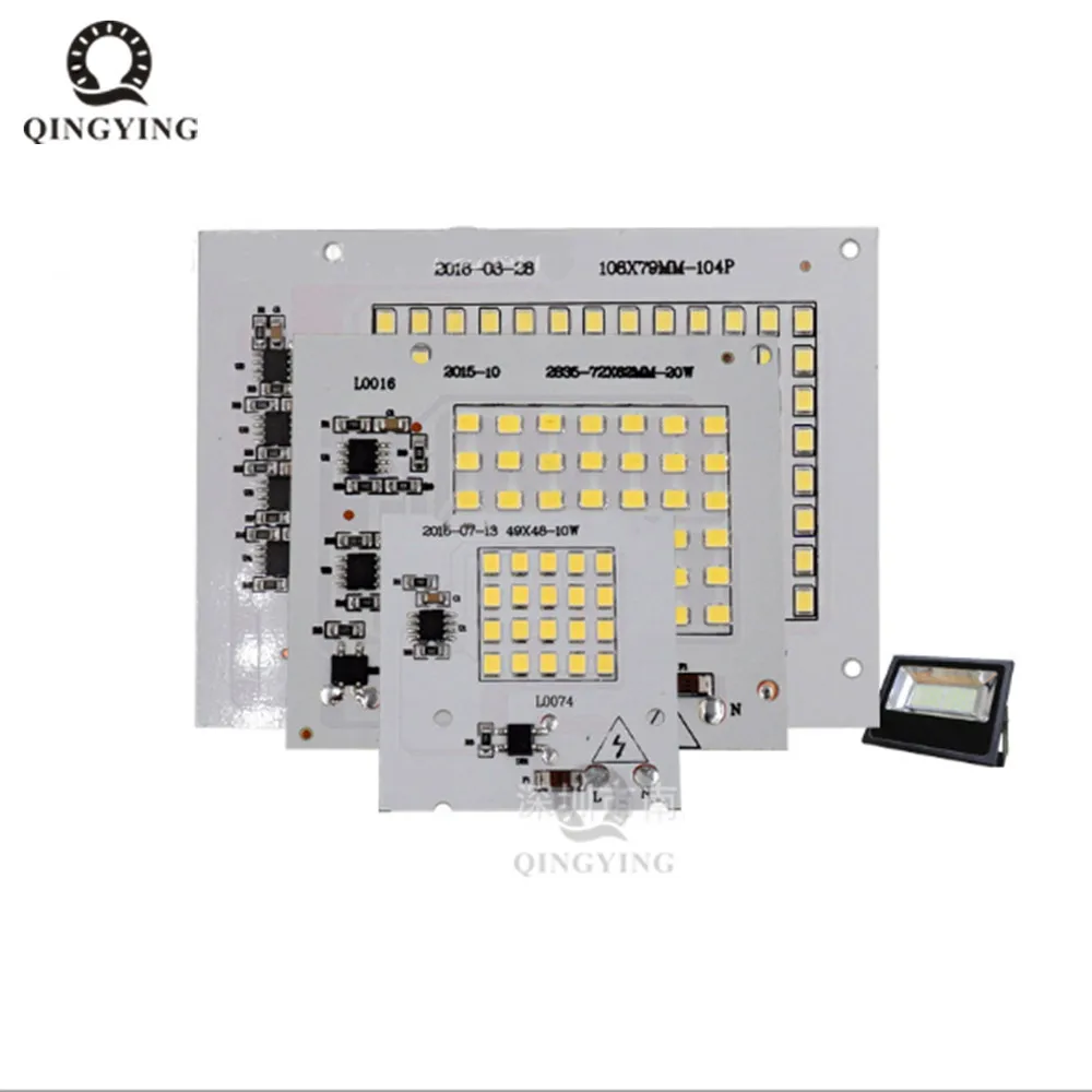 10 шт. Светодиодная лампа Вт 20 30 50 100 Smart IC прожектор COB Чип SMD 2835 5730 наружный