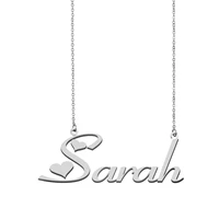 sarah name necklace personalised for women choker stainless steel gold plated alphabet letter pendant jewelry friends gift