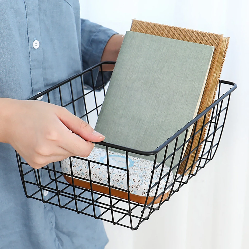 High Quality Iron Wire Storage Basket Organizer Bath/Kitchen/Laundry Rooms Multi Purposes Housekeeping Supplies|Корзины для