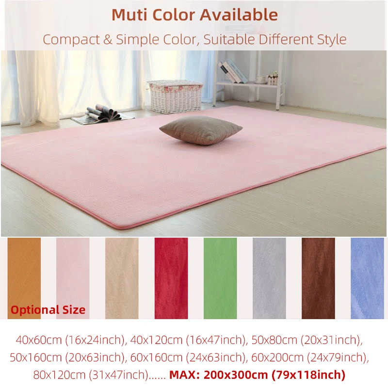 Напольный однотонный коралловый бархатный ковер yinзам для гостиной кухни коврик