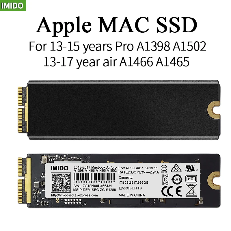 Новый твердотельный накопитель (SSD жесткий диск для ноутбука Macbook Air A1465 A1466 PRO A1502