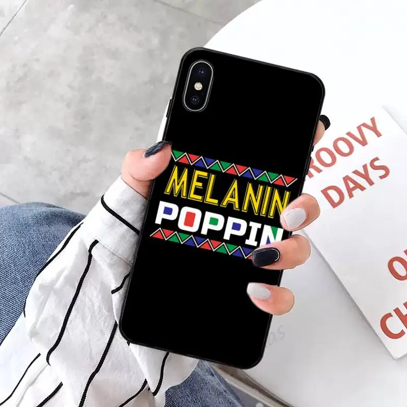 

Melanin Poppin Aba Black Girl luxury design Phone Case funda for iPhone 11 12 pro XS MAX 8 7 6 6S Plus X 5S SE 2020 XR