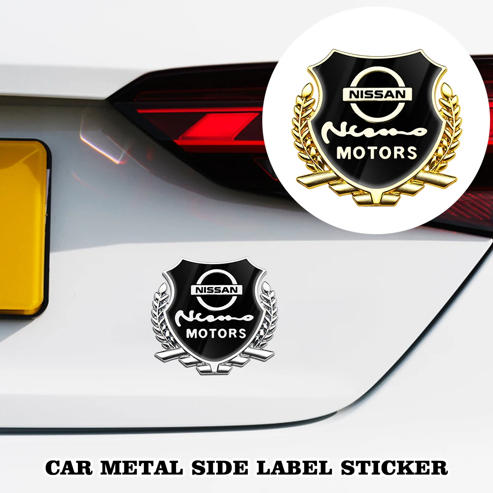 

2Pcs Car Logo 3D Metal Badge Stickers Door Side Window Body Generic Decal For Nissan Qashqai J11 Patrol Juke Navara Micra Armada