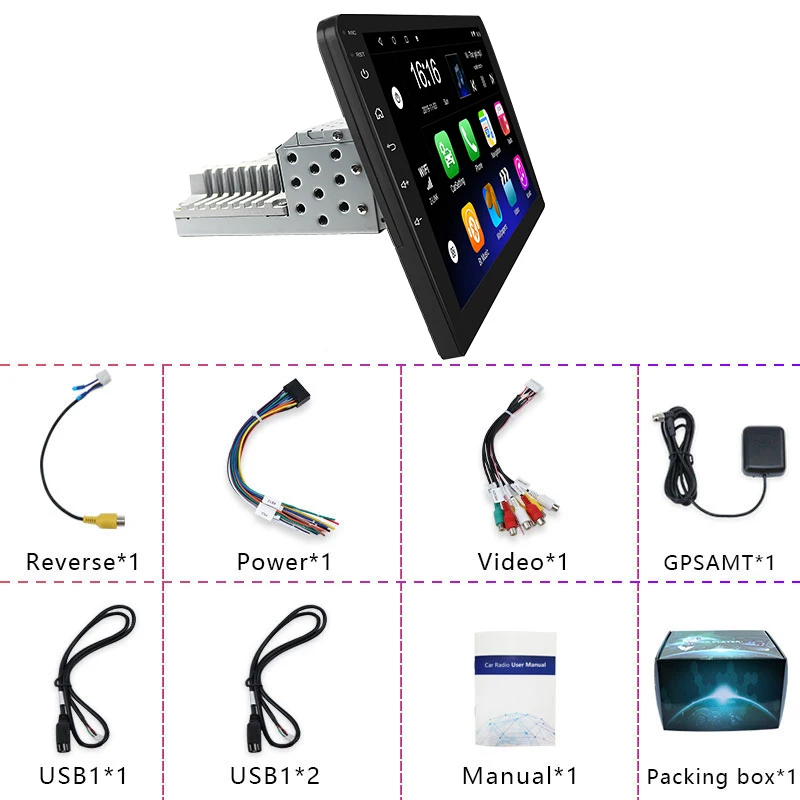 jmance car radio 10 gps 1din android 9 1 2g add 32g car multimedia player for volkswagen nissan kia toyota skoda car stereo free global shipping