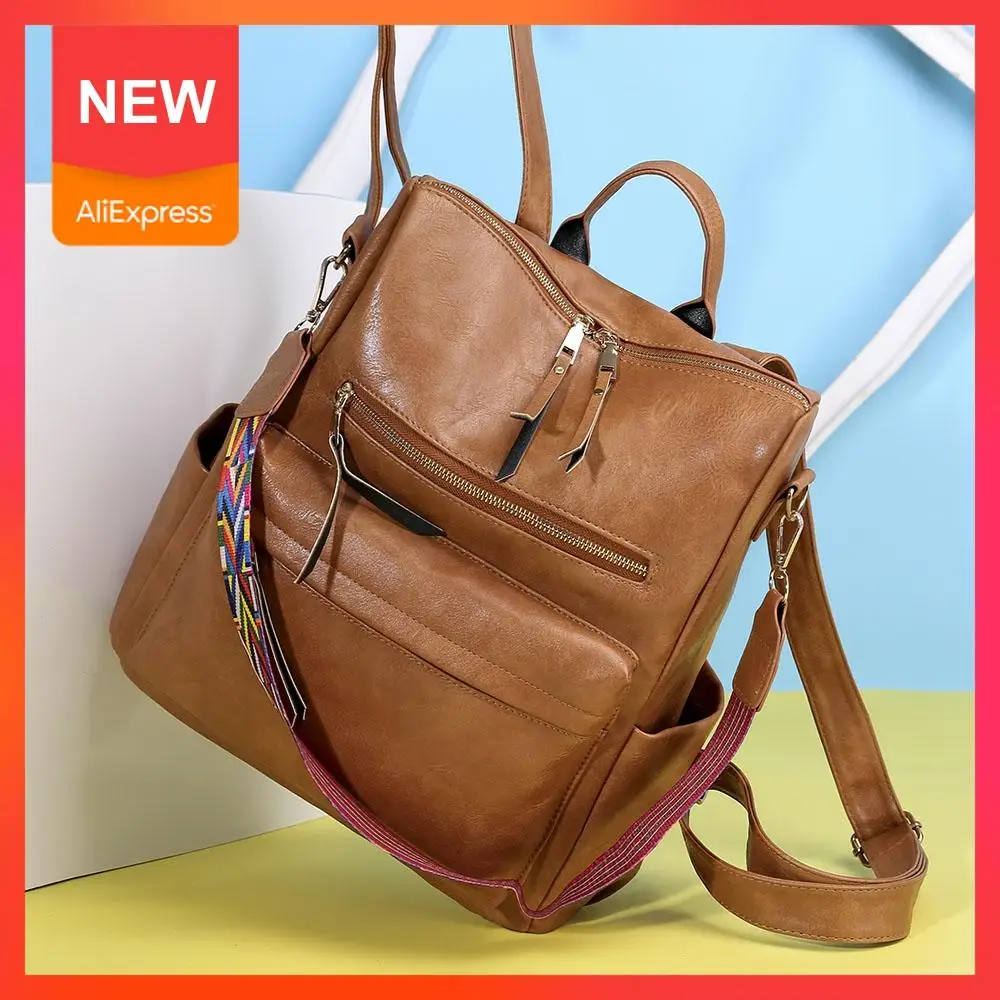 

Большой женский рюкзак в стиле ретро, ранец из искусственной кожи для женщин, дорожные сумки, школьные ранцы на плечо