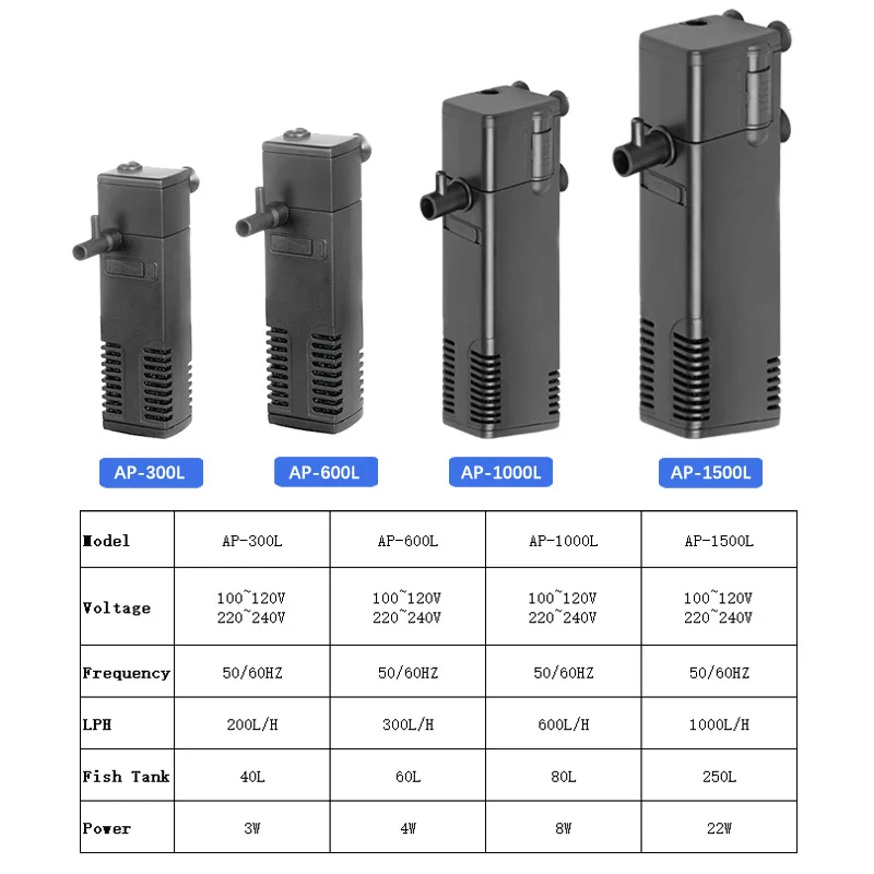 Погружной фильтр для аквариума внутренние фильтры насос 3 в 1 биологические с