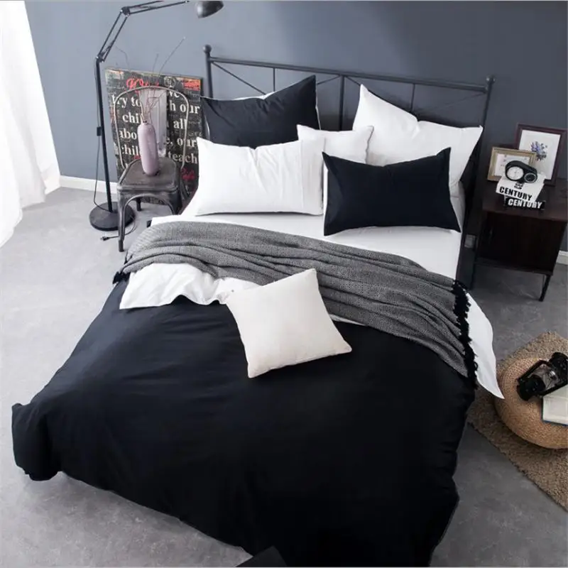

1Pc 100% cotton Duvet cover solid color Queen King size Quilt Cover Single Double Bed Hotel Home Bedding article Free shipping