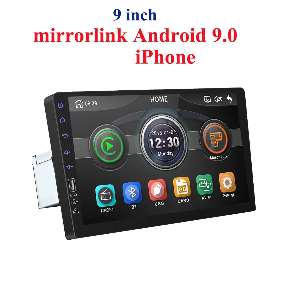 " сенсорный Mirrorlink iphone Авто Аудио плеер Bluetooth USB камера заднего вида автомобиля радио MP5 плеер один Din Авторадио без Android - Цвет: 9008