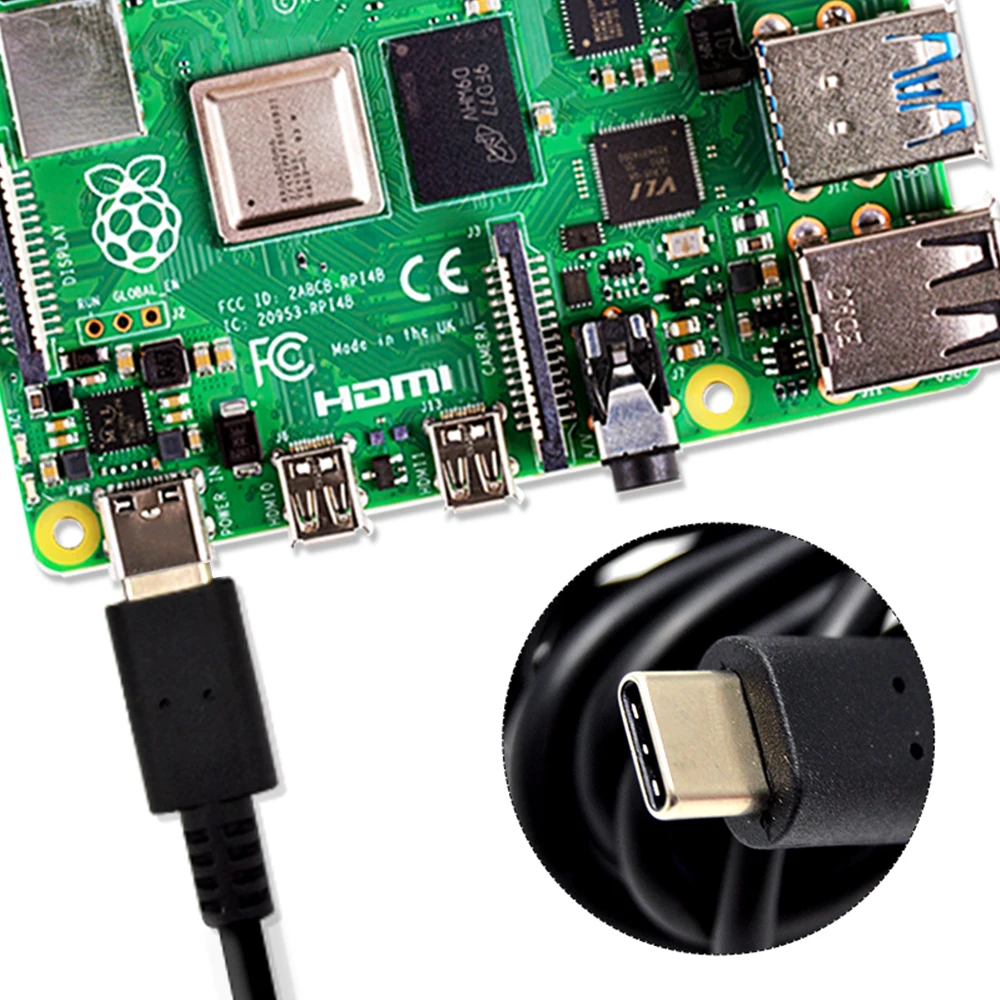 

Raspberry Pi 4 Official USB-C Power Adapter 5.1V 3A US Power Supply and recommended USB-C power supply for Raspberry pi 4b