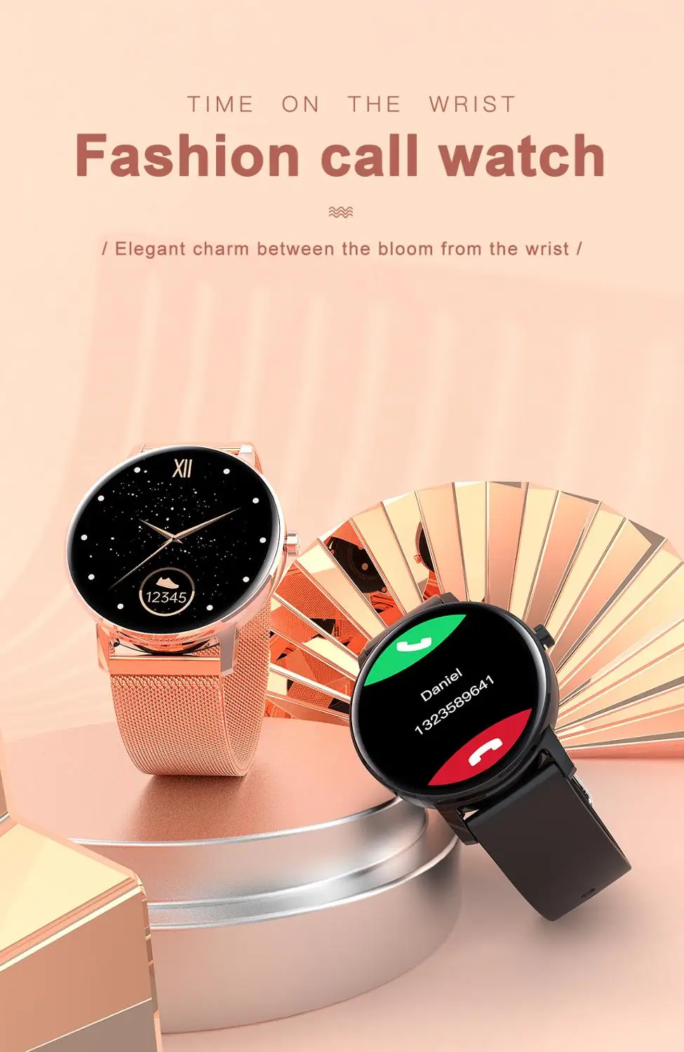 

Smart Watch Women Steel Smartwath L01 1.19inch Full Touch Screen 390*390 HeartRate Monitor Remote Camera for IOS Andriod PK KW20