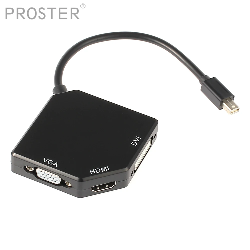 PROZOR 3 в 1 Mini Display Port для DP DVI VGA HDMI совместимый кабель адаптер конвертер